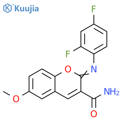 (2Z)-2-(2,4-difluorophenyl)imino-6-methoxy-2H-chromene-3-carboxamide structure
