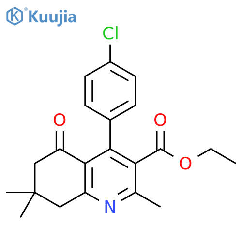 3-Quinolinecarboxylic acid,4-(4-chlorophenyl)-5,6,7,8-tetrahydro-2,7,7-trimethyl-5-oxo-, ethyl ester structure