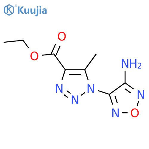 1H-1,2,3-triazole-4-carboxylic acid, 1-(4-amino-1,2,5-oxadiazol-3-yl)-5-methyl-, ethyl ester structure