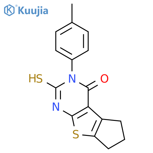 11-(4-methylphenyl)-10-sulfanyl-7-thia-9,11-diazatricyclo6.4.0.0,2,6dodeca-1(8),2(6),9-trien-12-one structure