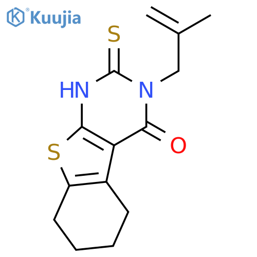 <br>3-(2-Methyl-allyl)-2-thioxo-2,3,5,6,7,8-hexahydro-1H-benzo[4,5]thieno[2,3-d ]pyrimidin-4-one structure