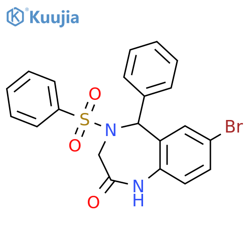 4-(benzenesulfonyl)-7-bromo-5-phenyl-2,3,4,5-tetrahydro-1H-1,4-benzodiazepin-2-one structure