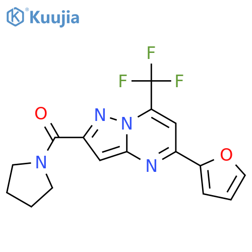 <br>(5-Furan-2-yl-7-trifluoromethyl-pyrazolo[1,5-a]pyrimidin-2-yl)-pyrrolidin-1 -yl-methanone structure