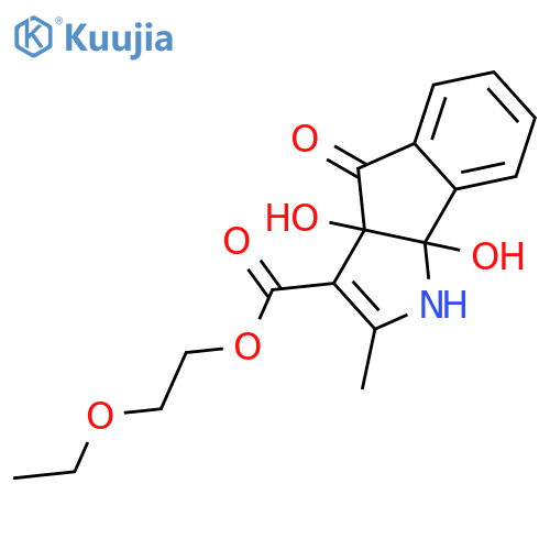 <br>2-ethoxyethyl 3a,8b-dihydroxy-2-methyl-4-oxo-1,3a,4,8b-tetrahydroindeno[1,2 -b]pyrrole-3-carboxylate structure