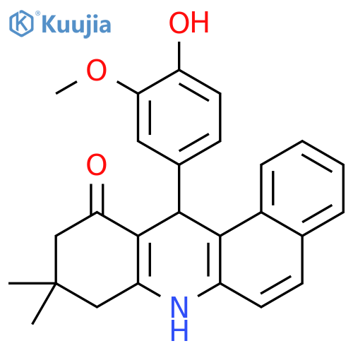 Benz[a]acridin-11(7H)-one,8,9,10,12-tetrahydro-12-(4-hydroxy-3-methoxyphenyl)-9,9-dimethyl- structure