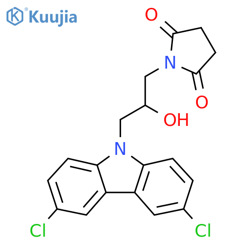1-3-(3,6-dichloro-9H-carbazol-9-yl)-2-hydroxypropylpyrrolidine-2,5-dione structure