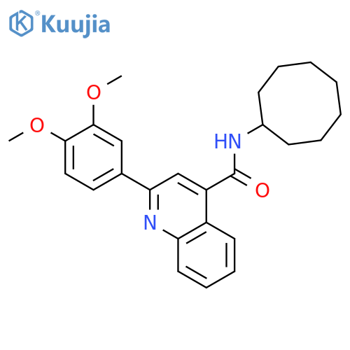 2-(3,4-Dimethoxy-phenyl)-quinoline-4-carboxylic acid cyclooctylamide structure
