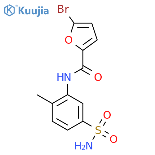 2-Furancarboxamide, N-[5-(aminosulfonyl)-2-methylphenyl]-5-bromo- structure