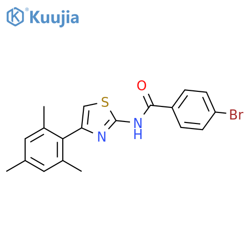 4-bromo-N-4-(2,4,6-trimethylphenyl)-1,3-thiazol-2-ylbenzamide structure