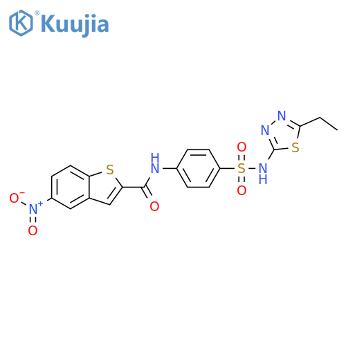 N-{4-(5-ethyl-1,3,4-thiadiazol-2-yl)sulfamoylphenyl}-5-nitro-1-benzothiophene-2-carboxamide structure