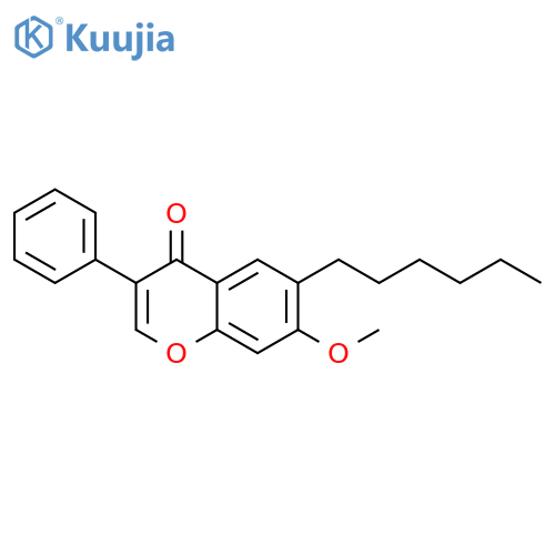 6-hexyl-7-methoxy-3-phenyl-4H-chromen-4-one structure