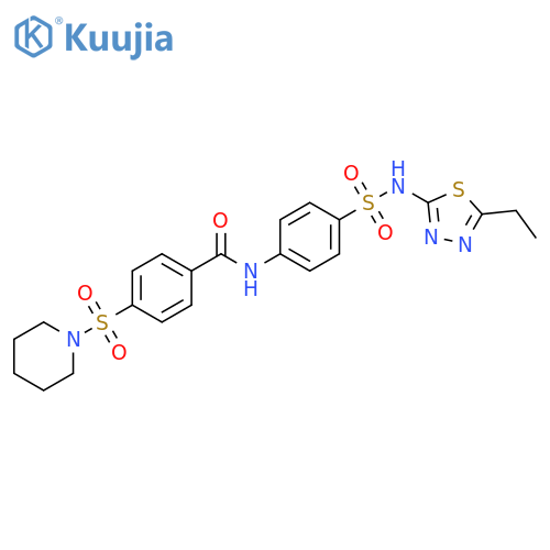 Benzamide,N-[4-[[(5-ethyl-1,3,4-thiadiazol-2-yl)amino]sulfonyl]phenyl]-4-(1-piperidinylsulfonyl)- structure