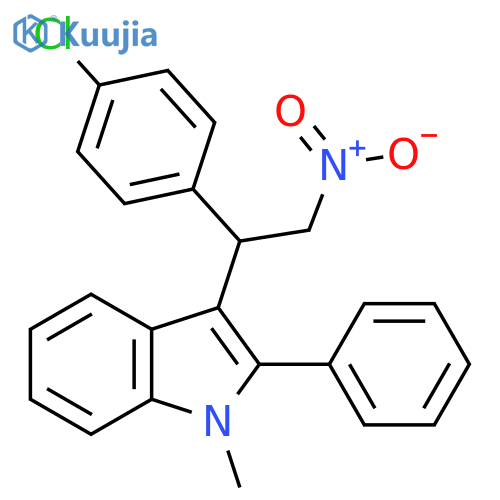 3-1-(4-chlorophenyl)-2-nitroethyl-1-methyl-2-phenyl-1H-indole structure