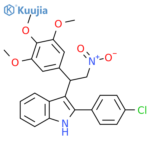 2-(4-chlorophenyl)-3-2-nitro-1-(3,4,5-trimethoxyphenyl)ethyl-1H-indole structure