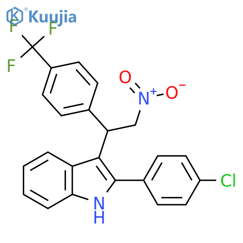 2-(4-chlorophenyl)-3-{2-nitro-1-[4-(trifluoromethyl)phenyl]ethyl}-1H-indole structure