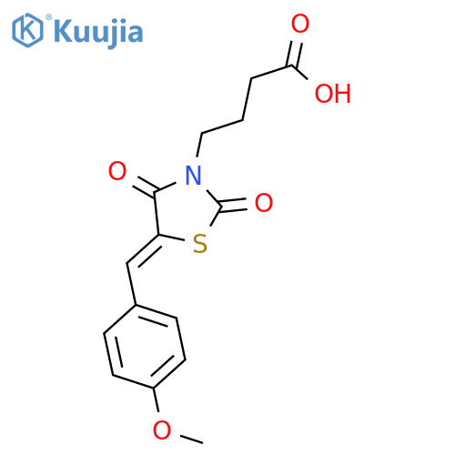 4-(5Z)-5-(4-methoxyphenyl)methylidene-2,4-dioxo-1,3-thiazolidin-3-ylbutanoic acid structure