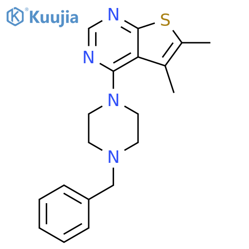 1-benzyl-4-{5,6-dimethylthieno2,3-dpyrimidin-4-yl}piperazine structure