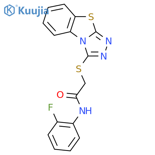 N-(2-fluorophenyl)-2-{7-thia-2,4,5-triazatricyclo6.4.0.0^{2,6}dodeca-1(8),3,5,9,11-pentaen-3-ylsulfanyl}acetamide structure
