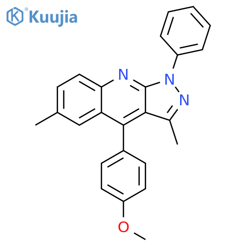 1H-Pyrazolo[3,4-b]quinoline,4-(4-methoxyphenyl)-3,6-dimethyl-1-phenyl- structure