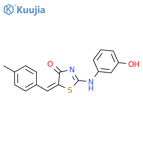 4(5H)-Thiazolone,2-[(3-hydroxyphenyl)amino]-5-[(4-methylphenyl)methylene]- structure