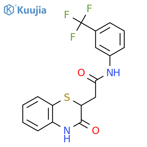 2-(3-oxo-3,4-dihydro-2H-1,4-benzothiazin-2-yl)-N-3-(trifluoromethyl)phenylacetamide structure