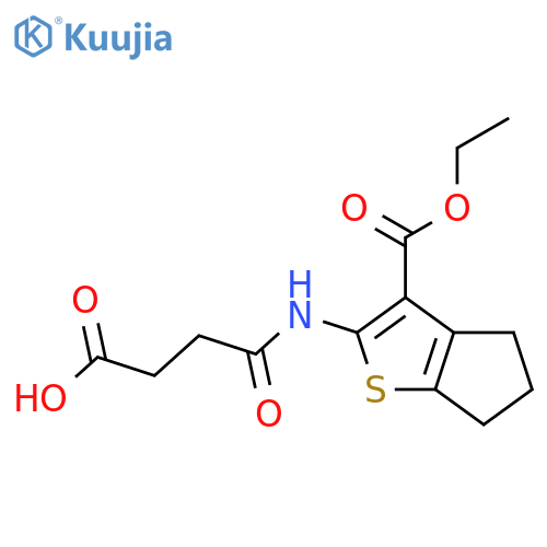 4-((3-(Ethoxycarbonyl)-5,6-dihydro-4H-cyclopenta[b]thiophen-2-yl)amino)-4-oxobutanoic acid structure