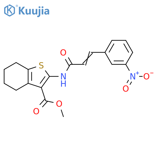 methyl 2-(2E)-3-(3-nitrophenyl)prop-2-enamido-4,5,6,7-tetrahydro-1-benzothiophene-3-carboxylate structure