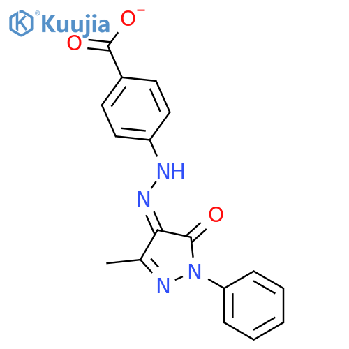 Benzoic acid,4-[2-(1,5-dihydro-3-methyl-5-oxo-1-phenyl-4H-pyrazol-4-ylidene)hydrazinyl]- structure