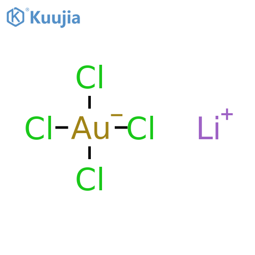 Aurate(1-),tetrachloro-, lithium, (SP-4-1)- (9CI) structure