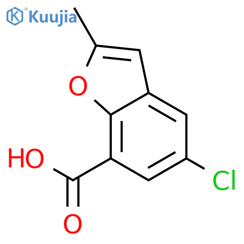 7-Benzofurancarboxylic acid, 5-chloro-2-methyl- structure