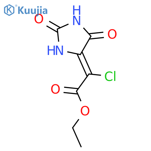 Acetic acid, chloro(2,5-dioxo-4-imidazolidinylidene)-, ethyl ester structure