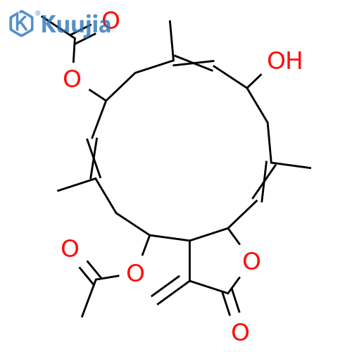 6,10,14-Trihydroxy-3,7,11,15(17)-cembratetraen-16,2-olide; (1S,2S,3E,6S,7E,10S,11E,14S)-form, 10,14-Di-Ac structure