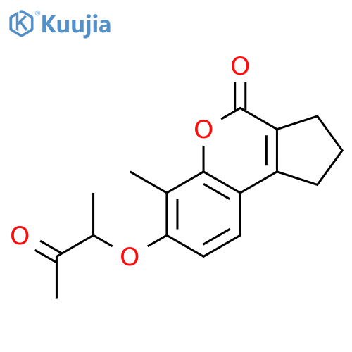 6-Methyl-7-(3-oxobutan-2-yl)oxy-1H,2H,3H,4H-cyclopentacchromen-4-one structure