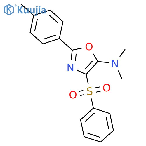 4-(benzenesulfonyl)-N,N-dimethyl-2-(4-methylphenyl)-1,3-oxazol-5-amine structure