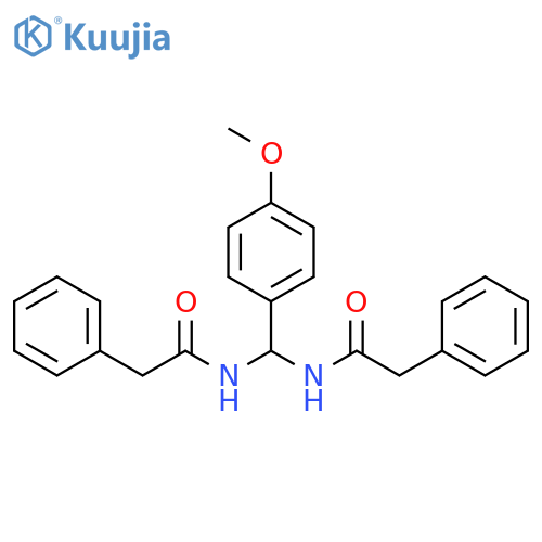 N,N'-[(4-methoxyphenyl)methanediyl]bis(2-phenylacetamide) structure