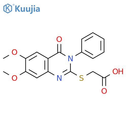 (6,7-DIMETHOXY-4-OXO-3-PHENYL-3,4-DIHYDRO-QUINAZOLIN-2-YLSULFANYL)-ACETIC ACID structure
