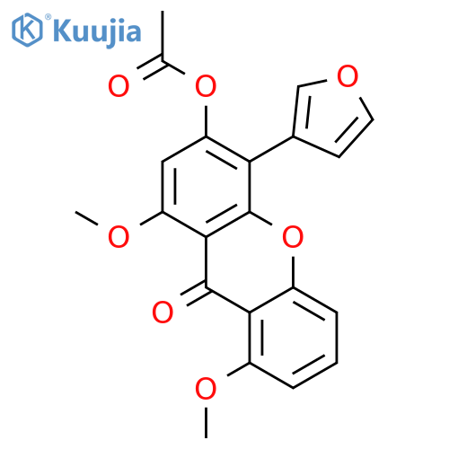 9H-Xanthen-9-one,3-(acetyloxy)-4-(3-furanyl)-1,8-dimethoxy- structure