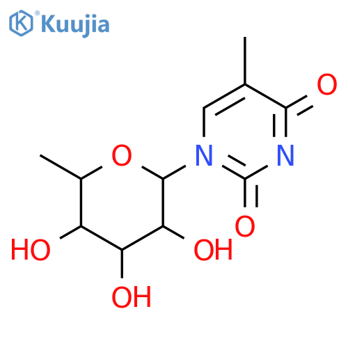 2,4(1H,3H)-Pyrimidinedione,1-(6-deoxy-a-L-mannopyranosyl)-5-methyl- structure