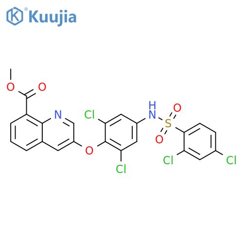 3-[2,6-Dichloro-4-(2,4-dichloro-benzenesulfonylamino)-phenoxy]-quinoline-8-carboxylic acid methyl ester structure