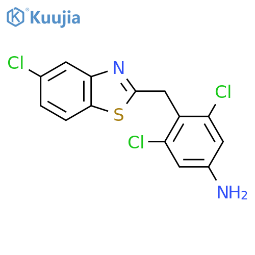 3,5-Dichloro-4-(5-chloro-benzothiazol-2-ylmethyl)-phenylamine structure