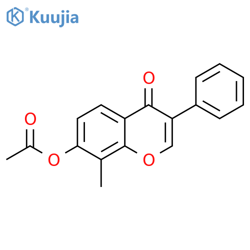 8-methyl-4-oxo-3-phenyl-4H-chromen-7-yl acetate structure