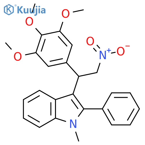 1-methyl-3-[2-nitro-1-(3,4,5-trimethoxyphenyl)ethyl]-2-phenyl-1H-indole structure