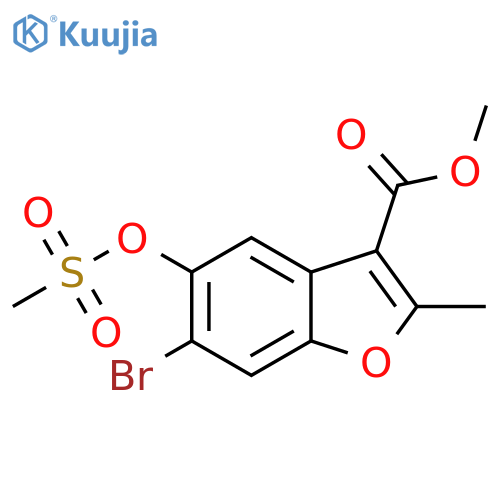 methyl 6-bromo-5-(methanesulfonyloxy)-2-methyl-1-benzofuran-3-carboxylate structure