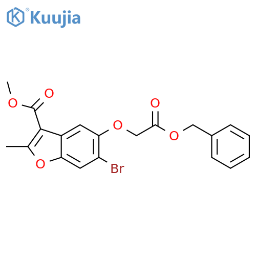 methyl 5-2-(benzyloxy)-2-oxoethoxy-6-bromo-2-methyl-1-benzofuran-3-carboxylate structure