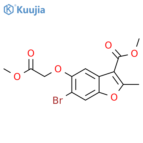 methyl 6-bromo-5-(2-methoxy-2-oxoethoxy)-2-methyl-1-benzofuran-3-carboxylate structure