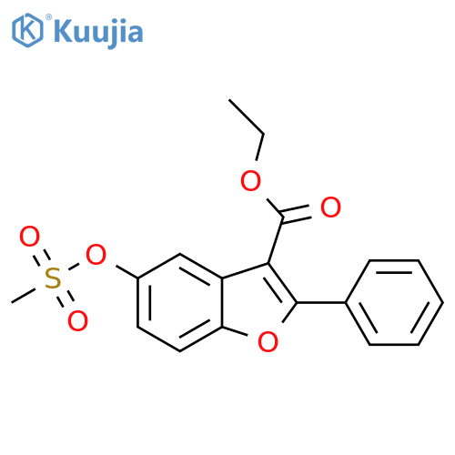 ethyl 5-(methanesulfonyloxy)-2-phenyl-1-benzofuran-3-carboxylate structure