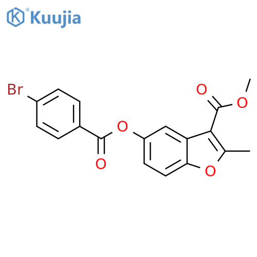 methyl 5-(4-bromobenzoyloxy)-2-methyl-1-benzofuran-3-carboxylate structure