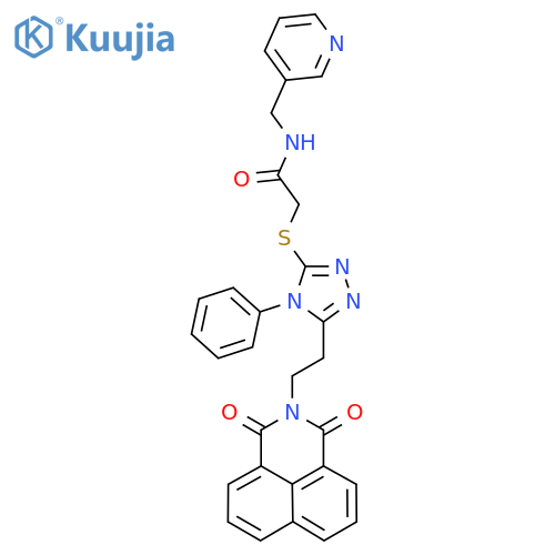 2-{5-(2-{2,4-dioxo-3-azatricyclo7.3.1.0^{5,13}trideca-1(12),5,7,9(13),10-pentaen-3-yl}ethyl)-4-phenyl-4H-1,2,4-triazol-3-ylsulfanyl}-N-(pyridin-3-yl)methylacetamide structure