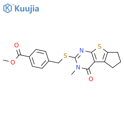 methyl 4-({11-methyl-12-oxo-7-thia-9,11-diazatricyclo6.4.0.0^{2,6}dodeca-1(8),2(6),9-trien-10-yl}sulfanyl)methylbenzoate structure