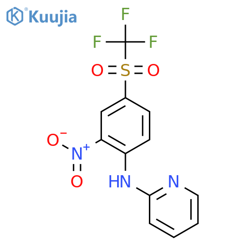 N-(2-nitro-4-trifluoromethanesulfonylphenyl)pyridin-2-amine structure